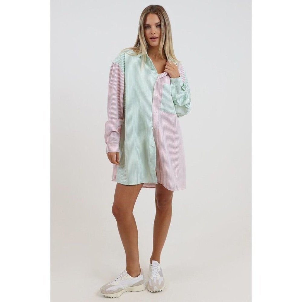 BNWT Blanca Benny Shirt Lime Pink Size M-L Long Sleeve - Picture 4 of 10